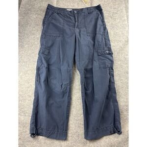 Womens Anthropologie Pilcro Ventura Cargo Pants Size 32 Navy Cotton Convertible